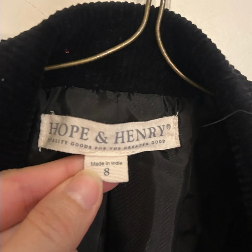 Hope &Henry 8 Boys Black corduroy Blazer Jacket